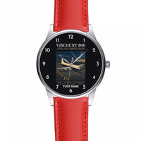 Thumbnail for Vickers Viscount 800 - Poster + Name - Leather Strap - Red Leather Strap