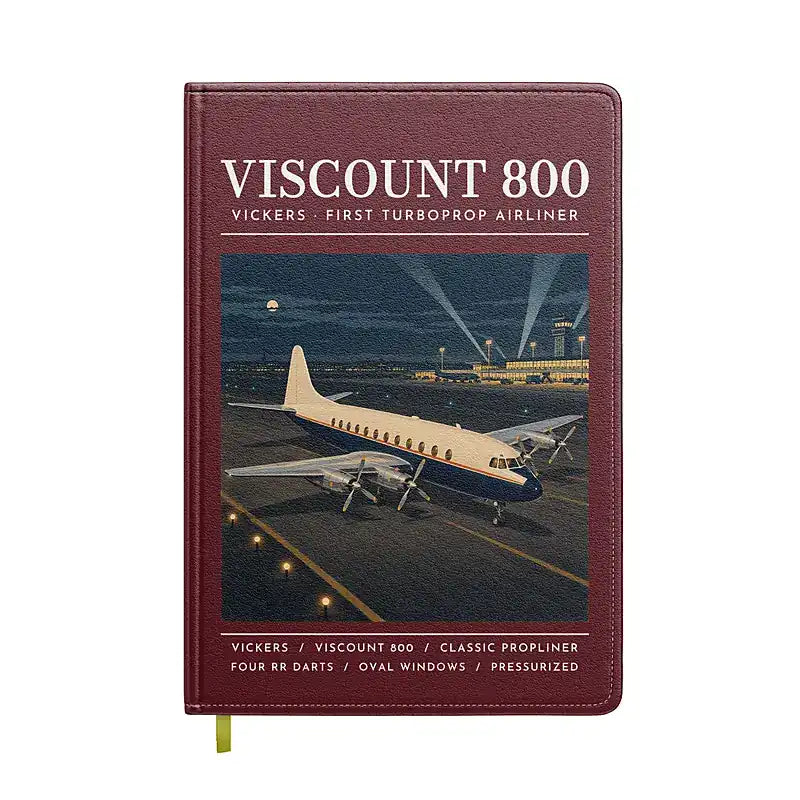 Vickers Viscount 800 - Poster - Notebook - Dark Red