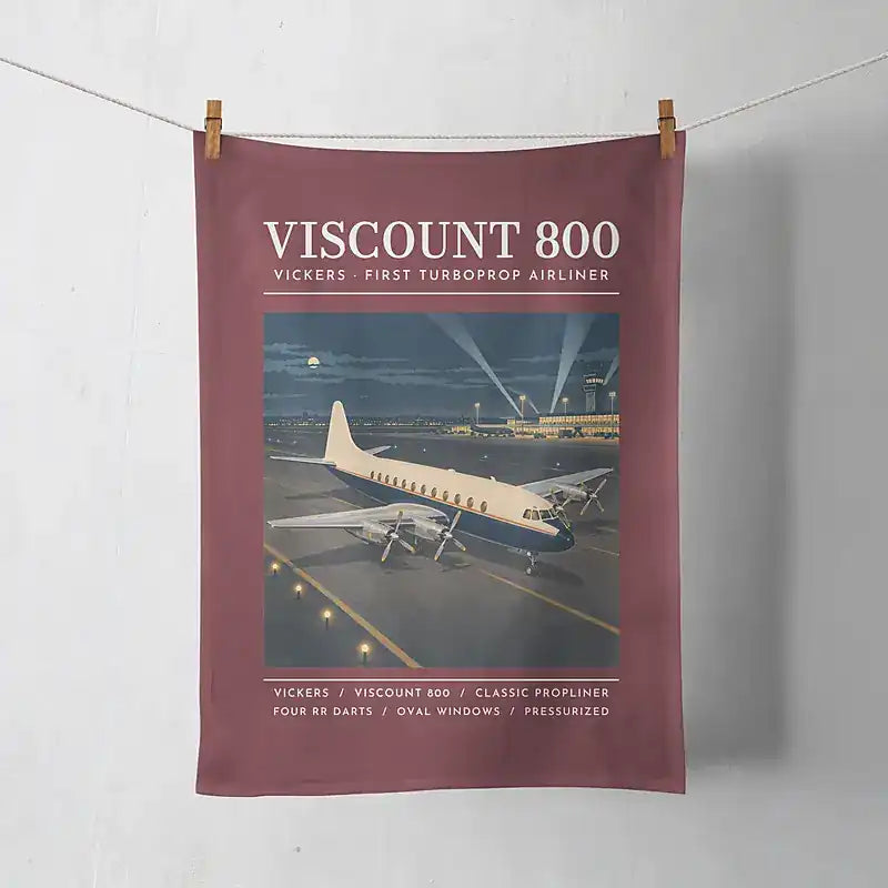 Vickers Viscount 800 - Poster - Towel - Dark Red