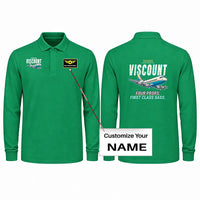 Thumbnail for Vickers Viscount 800 Premium Polo T-Shirts - Cartoon + Name - Long Sleeve - Green