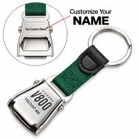Thumbnail for Vickers Viscount 800 - Seat Belt Key Chain - Tag + Name - Green