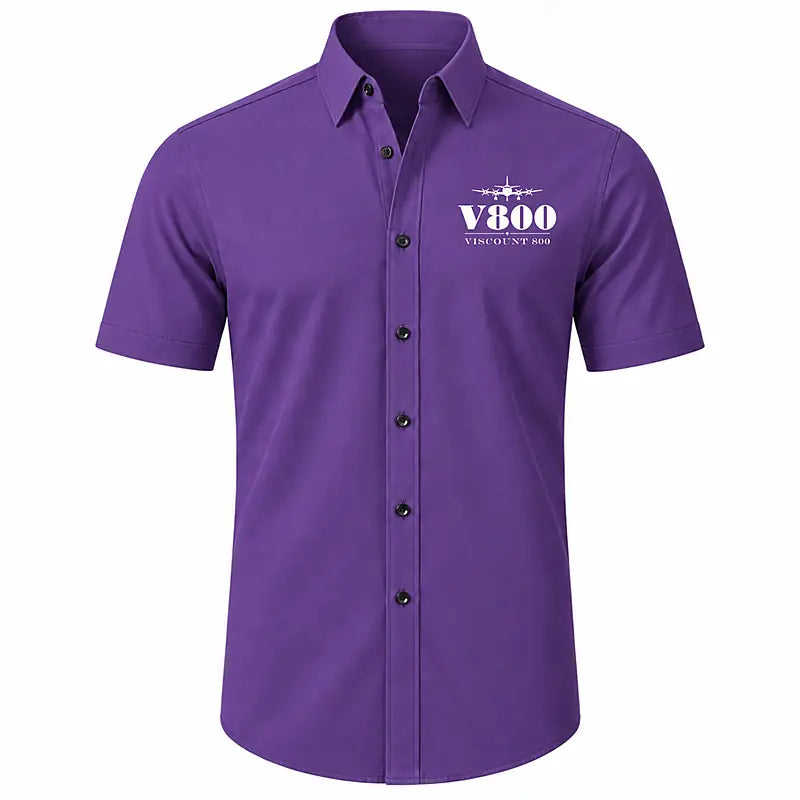 Vickers Viscount 800 - Short Sleeve Shirt - Heritage - Purple