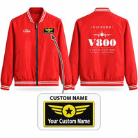 Thumbnail for Vickers Viscount 800 Stylish Jackets - Baseball Collar - Heritage + Name - Red
