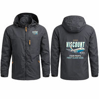 Thumbnail for Vickers Viscount 800 Stylish Jackets - Hooded Windbreaker - Cartoon - Charcoal