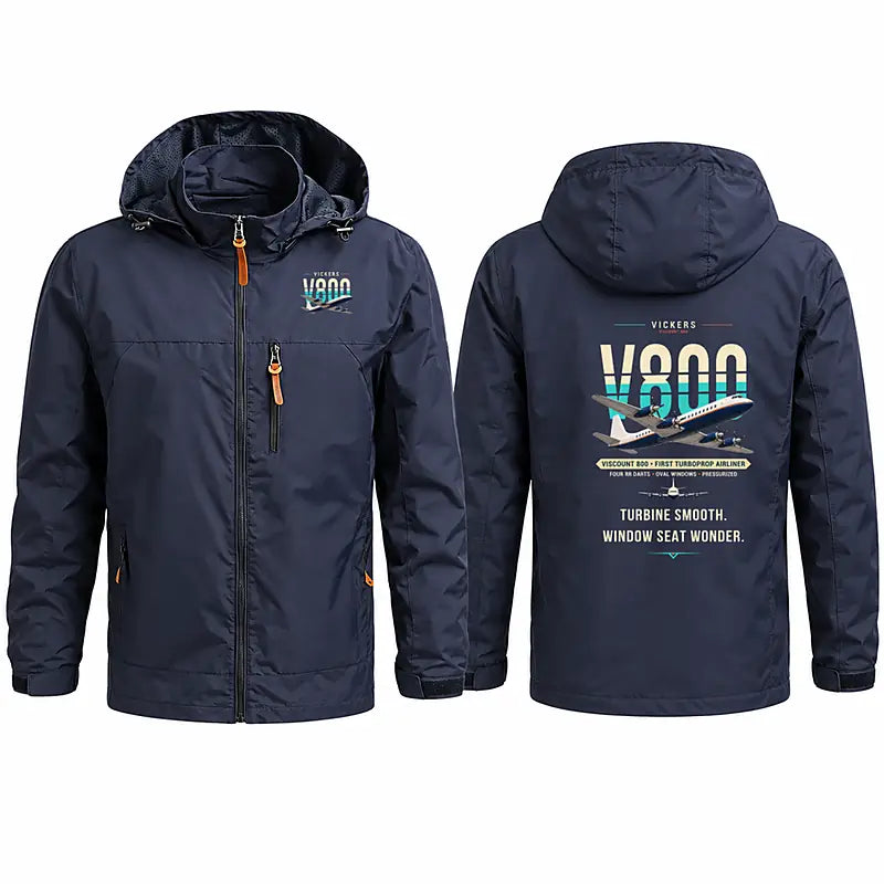 Vickers Viscount 800 Stylish Jackets - Hooded Windbreaker - Original - Navy Blue