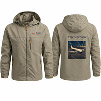 Thumbnail for Vickers Viscount 800 Stylish Jackets - Hooded Windbreaker - Poster - Khaki