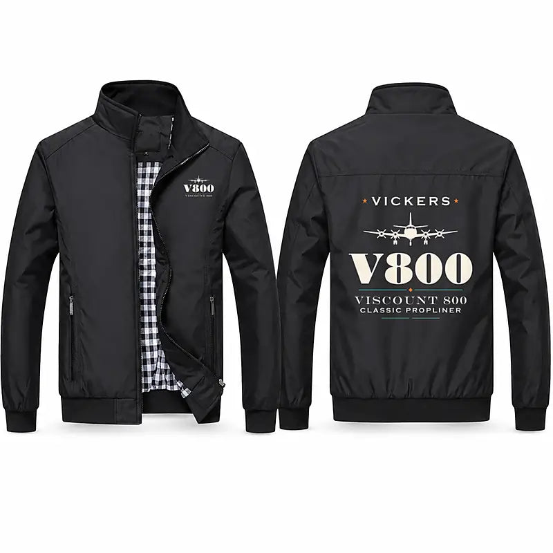 Vickers Viscount 800 Stylish Jackets - Stand Collar - Heritage - Black