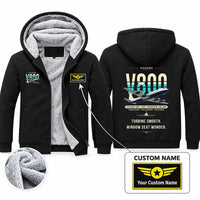 Thumbnail for Vickers Viscount 800 Zipped Sweatshirts - Original + Name - Black