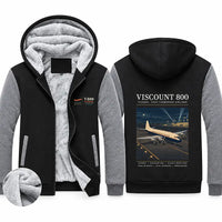 Thumbnail for Vickers Viscount 800 Zipped Sweatshirts - Poster - Black & Gray