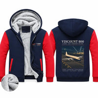 Thumbnail for Vickers Viscount 800 Zipped Sweatshirts - Poster - Navy & Red