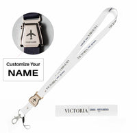 Thumbnail for Victoria City Series seat belt lanyard - white with name