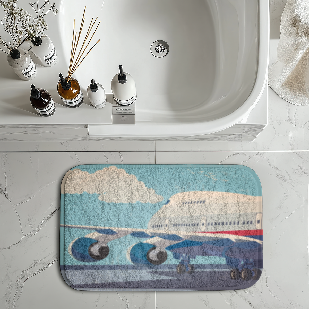 Vintage Boeing 747 Designed Bath Mats