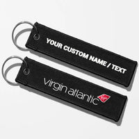 Thumbnail for Virgin Atlantic Airlines Crew & Staff Tag Key Chains - Black - Personalized