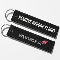 Thumbnail for Virgin Atlantic Airlines Crew & Staff Tag Key Chains - Black - Remove Before Flight