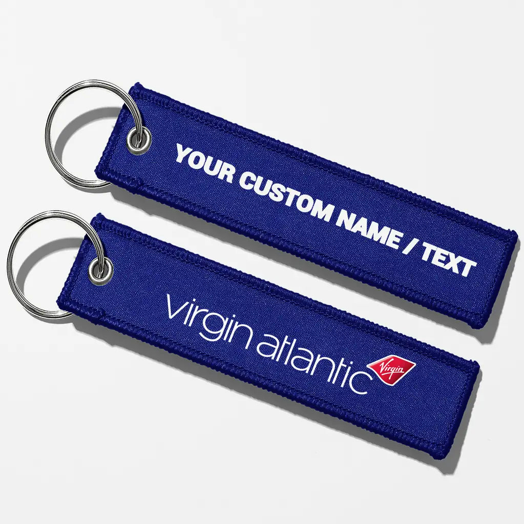 Virgin Atlantic Airlines Crew & Staff Tag Key Chains - Blue - Personalized