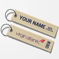 Thumbnail for Virgin Atlantic Airlines Crew & Staff Tag Key Chains - Beige - Crew + Name