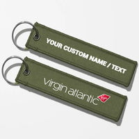 Thumbnail for Virgin Atlantic Airlines Crew & Staff Tag Key Chains - Green Army - Personalized