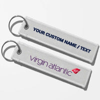 Thumbnail for Virgin Atlantic- Airlines Crew & Staff Tag Key Chains - White - Personalized