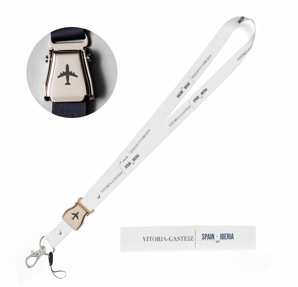 Vitoria-Gasteiz City Series seat belt lanyard - white