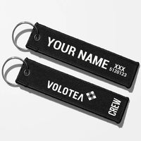 Thumbnail for Volotea Airlines Crew & Staff Tag Key Chains - Black - Crew + Name