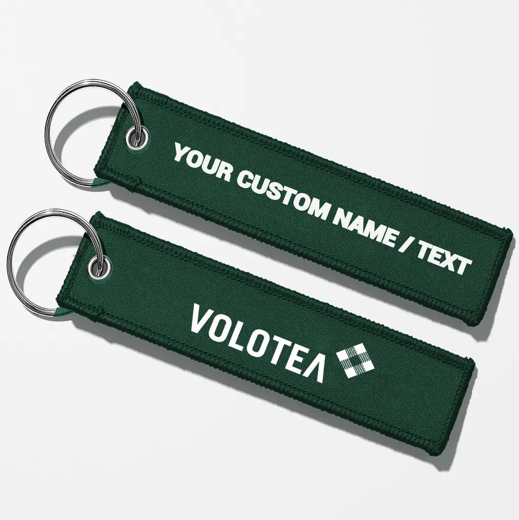 Volotea Airlines Crew & Staff Tag Key Chains - Dark Green - Personalized