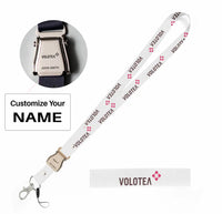 Thumbnail for Volotea Airlines seat belt lanyard - white with name