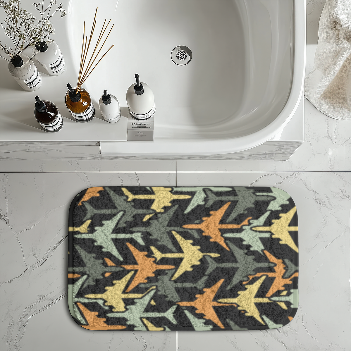 Volume 2 Super Colourful Airplanes Designed Bath Mats