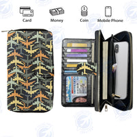 Thumbnail for Volume 2 Super Colourful Airplanes Designed Leather Long Zipper Wallets