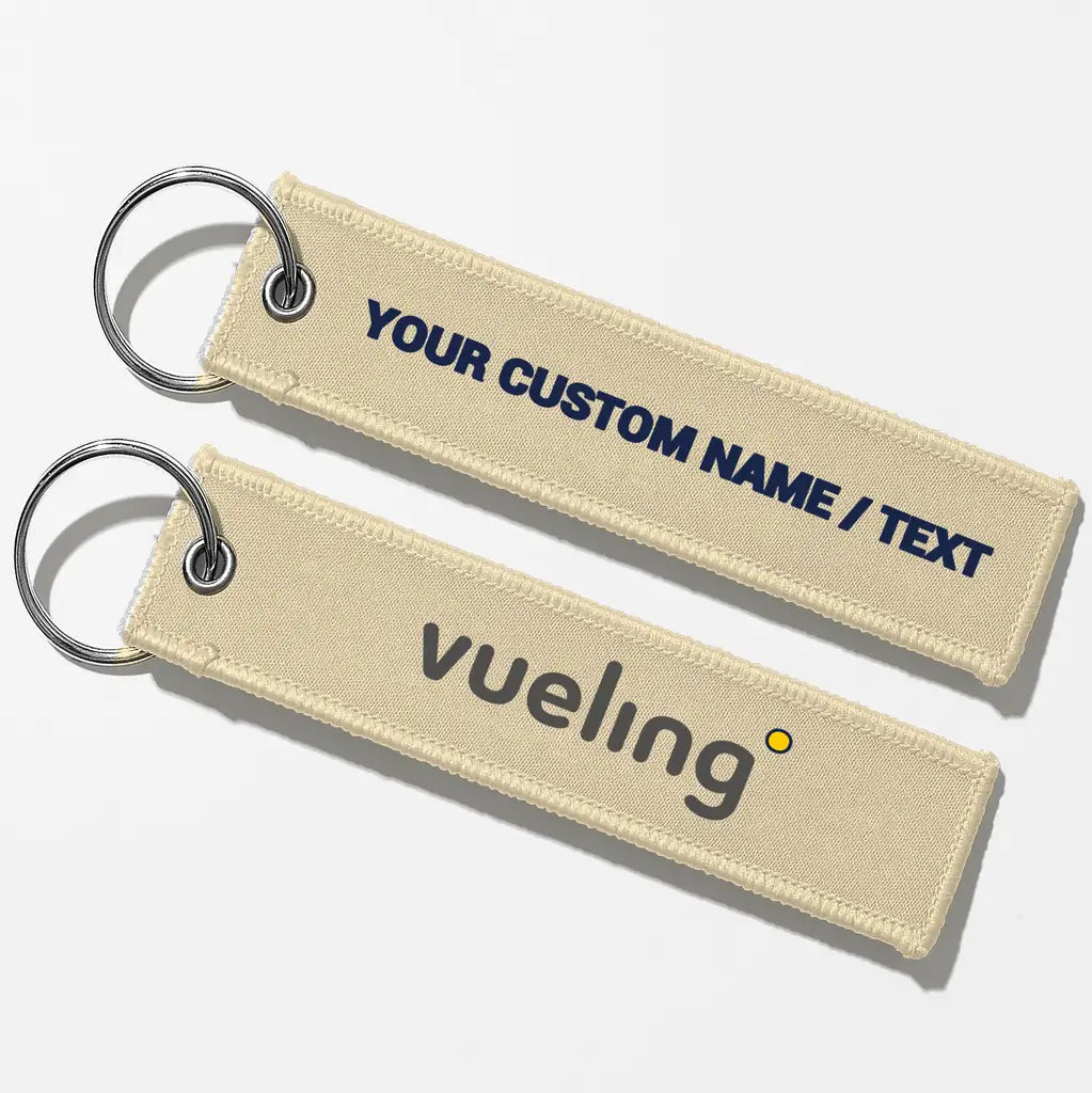 Vueling Airlines Crew & Staff Tag Key Chains - Beige - Personalized