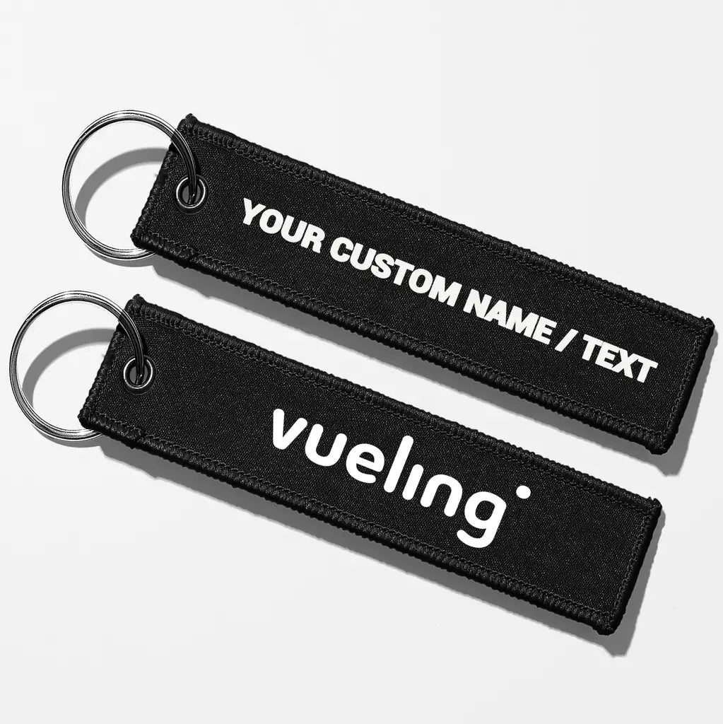 Vueling Airlines Crew & Staff Tag Key Chains - Black - Personalized