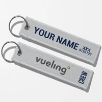 Thumbnail for Vueling Airlines Crew & Staff Tag Key Chains - Light Gray - Crew + Name