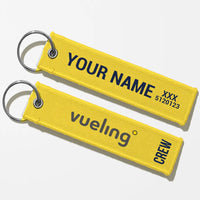 Thumbnail for Vueling Airlines Crew & Staff Tag Key Chains - Yellow - Crew + Name