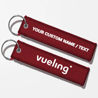 Thumbnail for Vueling Airlines Crew & Staff Tag Key Chains - Dark Red - Personalized