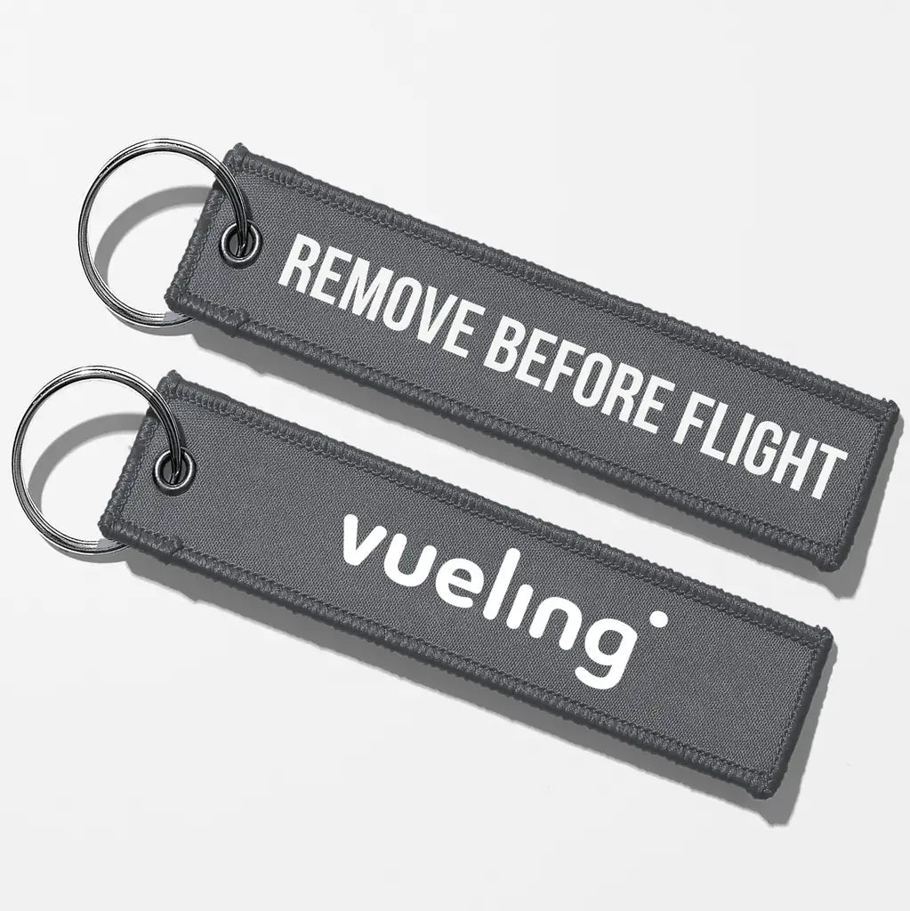 Vueling Airlines Crew & Staff Tag Key Chains - Gray - Remove Before Flight