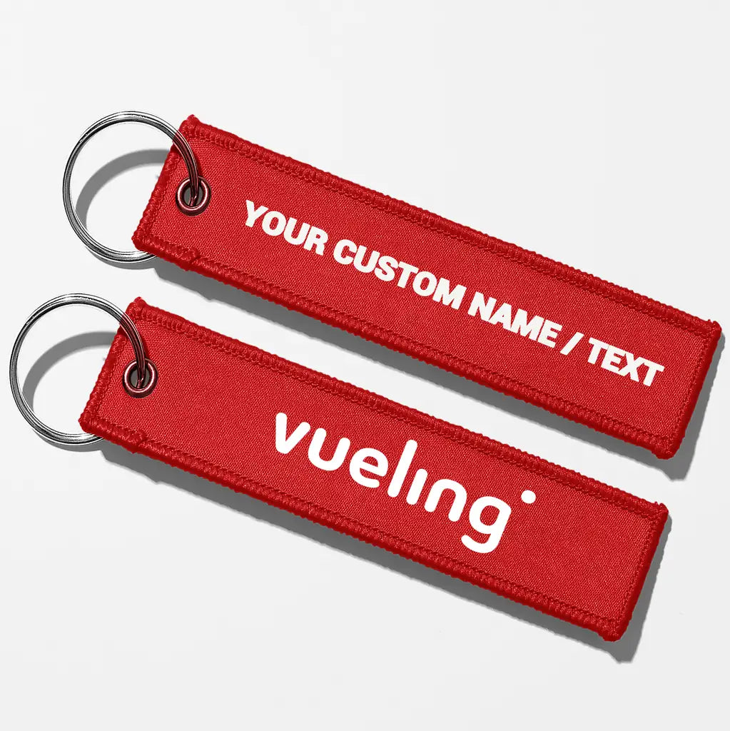 Vueling Airlines Crew & Staff Tag Key Chains - Red - Personalized