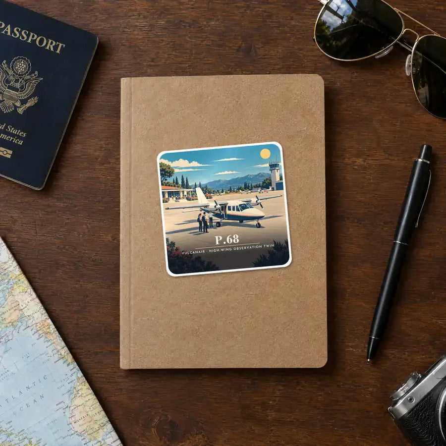Vulcanair P.68 - 3D - Square Sticker - Notebook