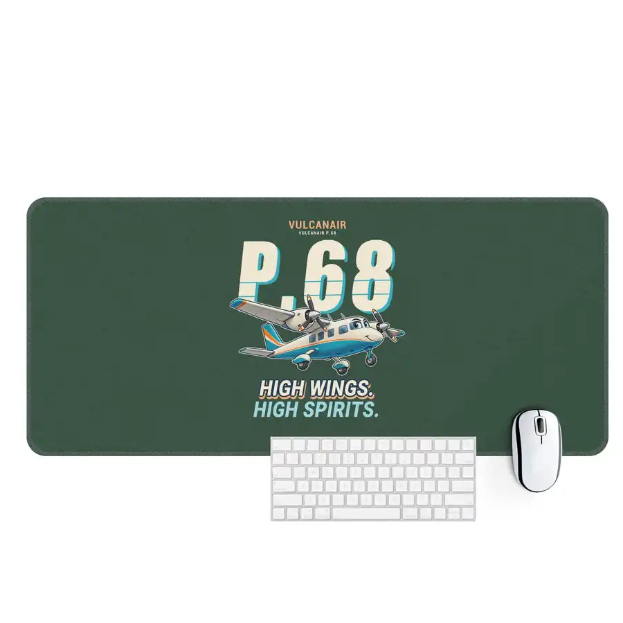 Vulcanair P.68 - Cartoon - Desk Mat - Dark Green