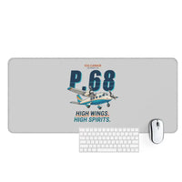 Thumbnail for Vulcanair P.68 - Cartoon - Desk Mat - Light Gray