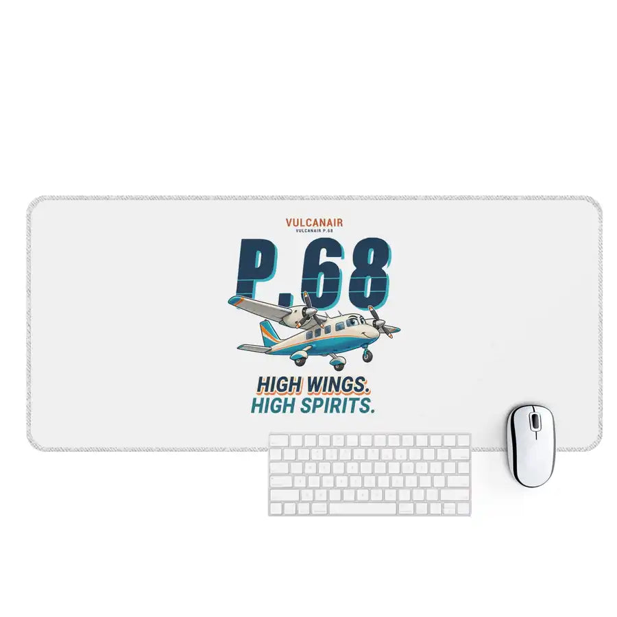 Vulcanair P.68 - Cartoon - Desk Mat - White