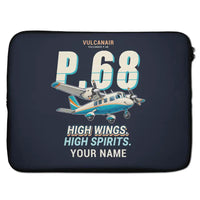 Thumbnail for Vulcanair P.68 - Cartoon + Name - Laptop Sleeve