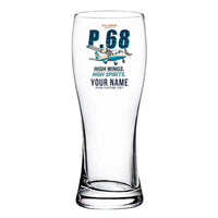 Thumbnail for Vulcanair P.68 - Cartoon + Name - Pilsner Beer Glass