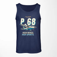 Thumbnail for Vulcanair P.68 - Cartoon - Tank Top - Dark Blue