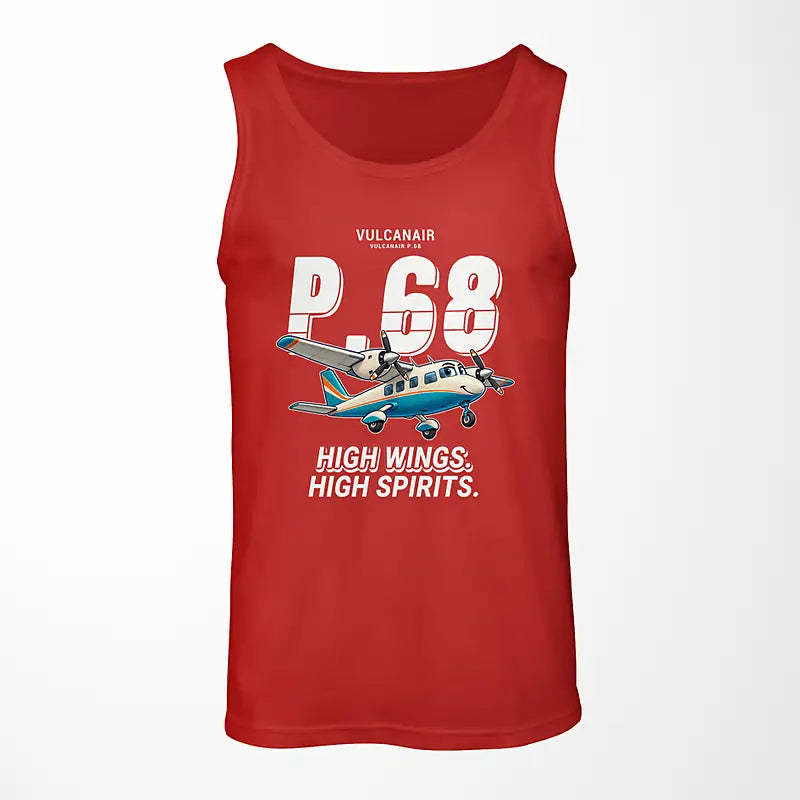 Vulcanair P.68 - Cartoon - Tank Top - Red