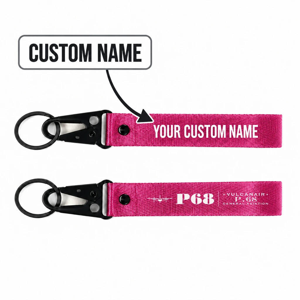 Vulcanair P.68 Hawk-Shaped Key Chains - Pink - Heritage - Personalized