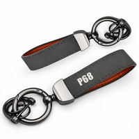 Thumbnail for Vulcanair P.68 - Leather Key Chain - Horseshoe Buckle - Tag - Gray
