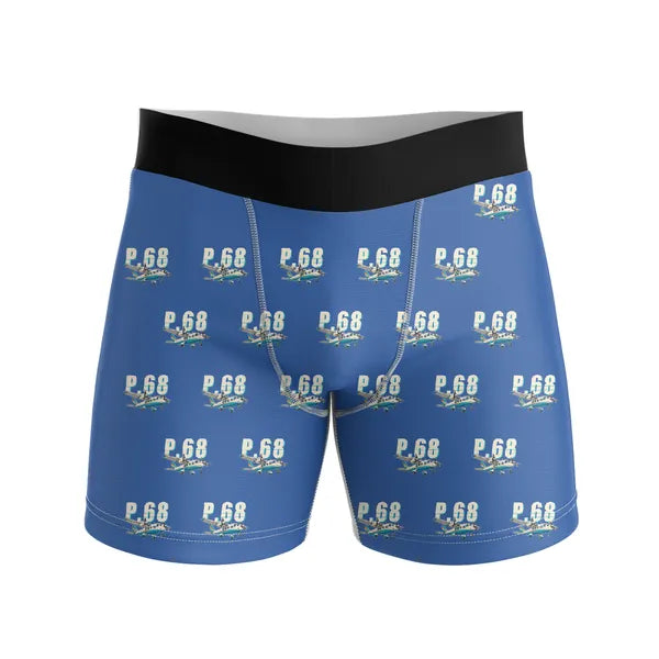 Vulcanair P.68 - Men Boxers - Cartoon Pattern - Blue