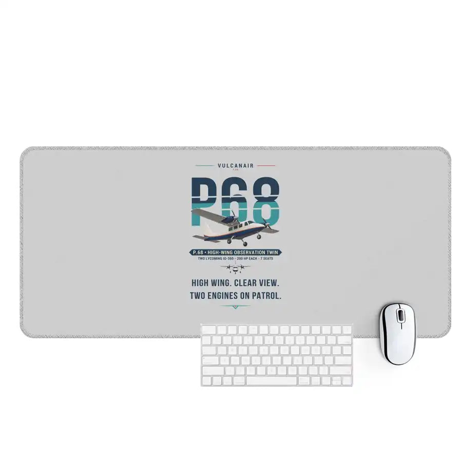 Vulcanair P.68 - Original - Desk Mat - Light Gray