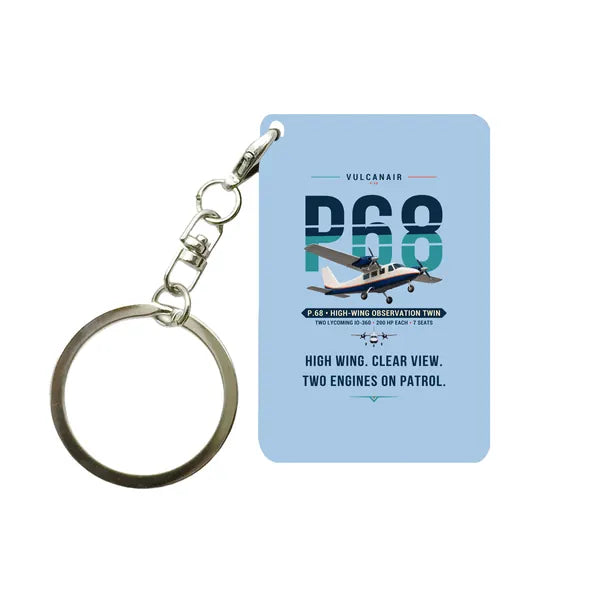 Vulcanair P.68 - Original - Key Chain - Light Blue