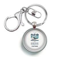 Thumbnail for Vulcanair P.68 - Original + Name - Circle Key Chain - White
