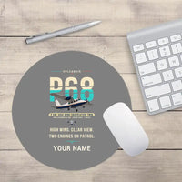 Thumbnail for Vulcanair P.68 - Original + Name - Round Mouse Pad - Gray